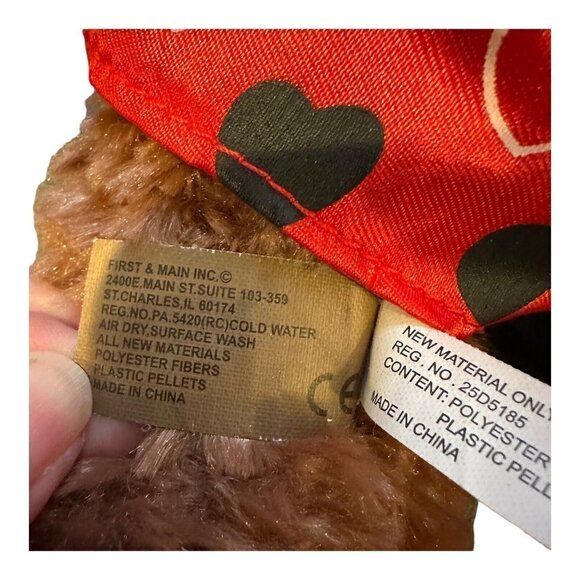 Valentine Plush Teddy Bear Brown Max First & Main Stuffed Animal Boxer Shorts - Picture 8 of 13